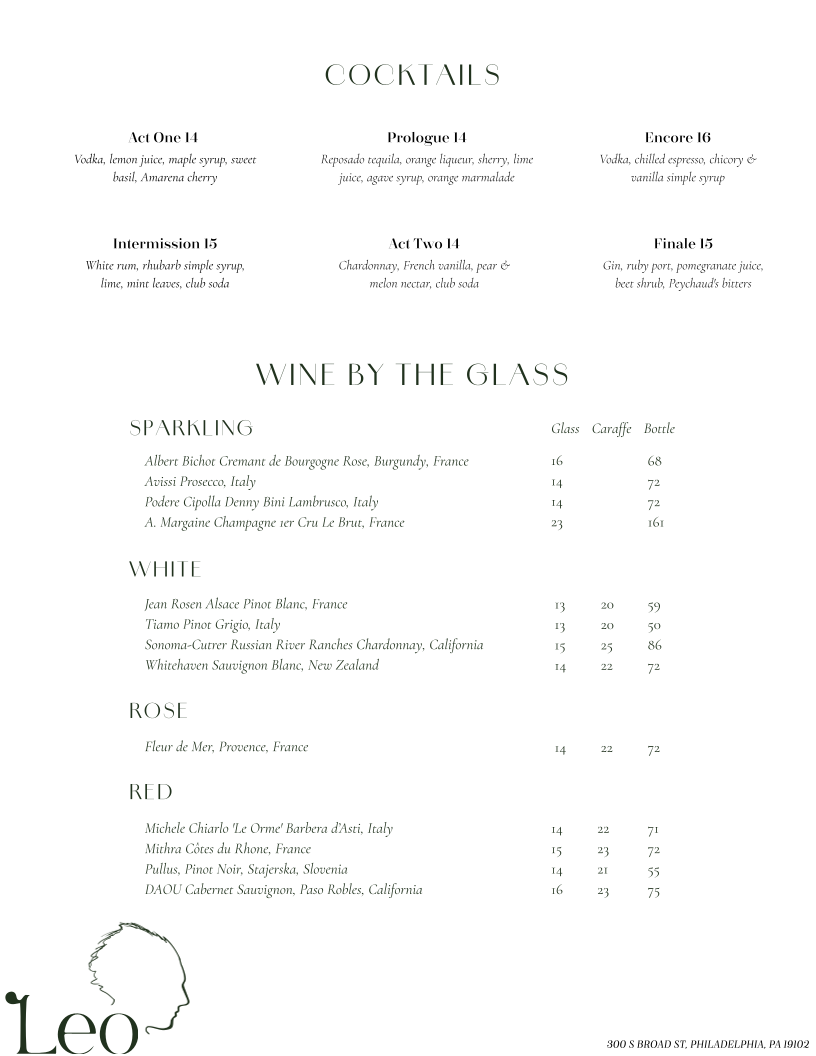 Leo Restaurant and Bar Photo Menu 2