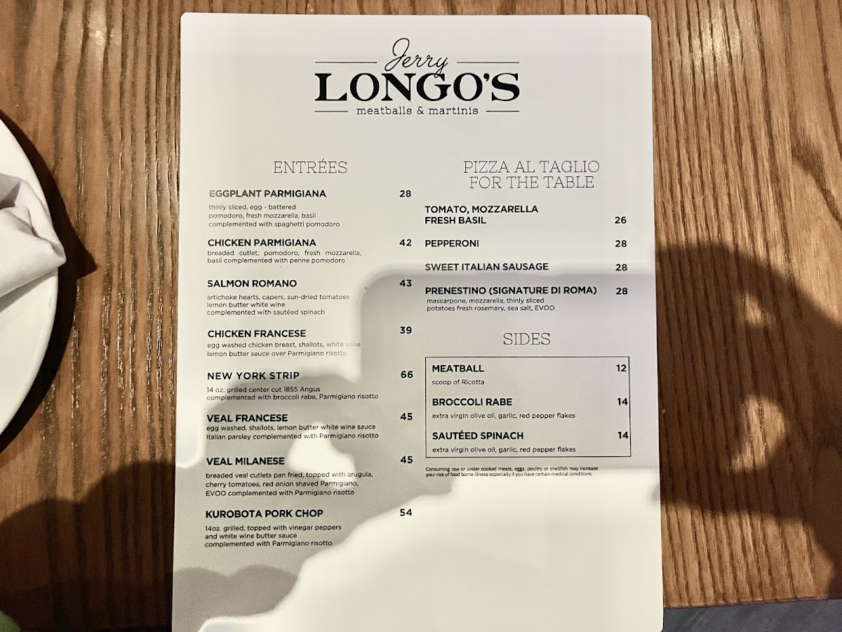 Jerry Longo's Meatballs and Martinis Photo Menu 3