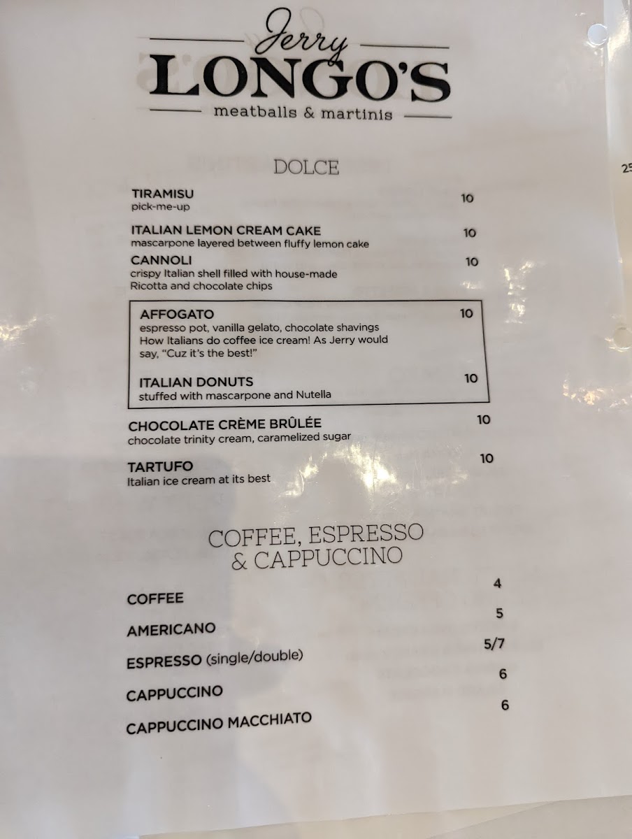 Jerry Longo's Meatballs and Martinis Photo Menu 5