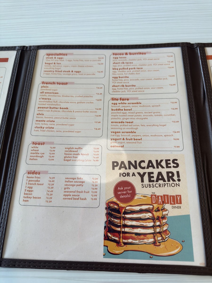 The Daily Diner Photo Menu 5