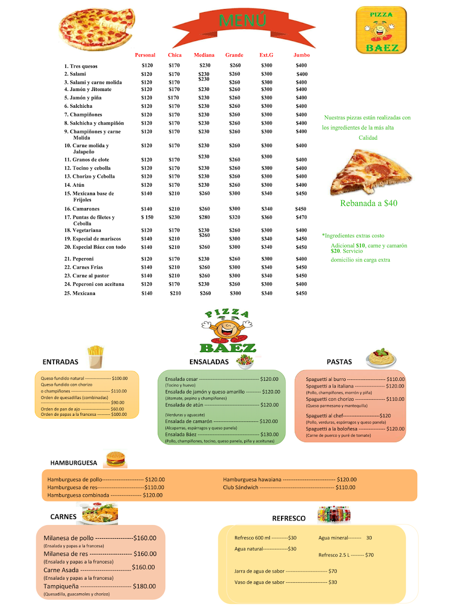 Pizza Baez Photo Menu 1