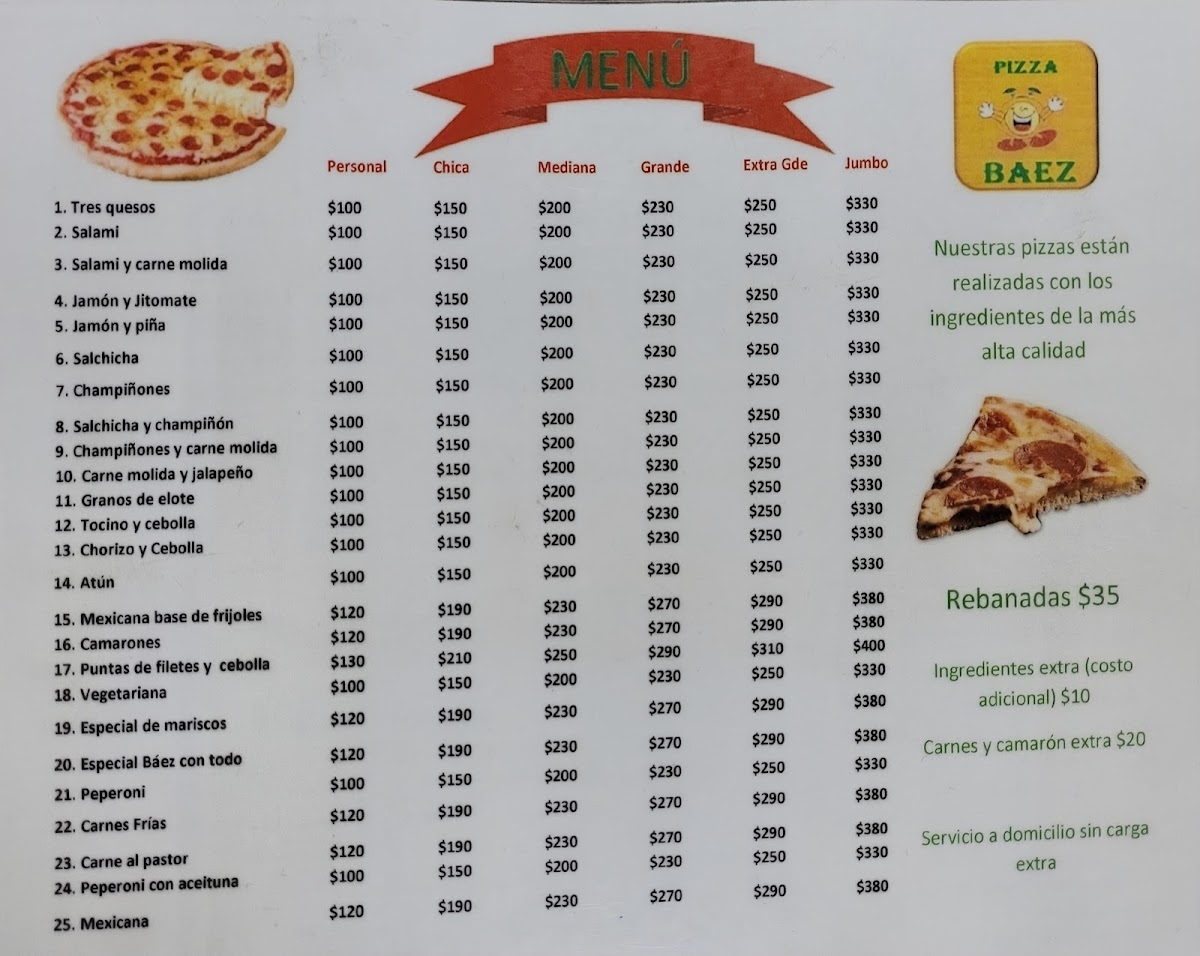 Pizza Baez Photo Menu 2