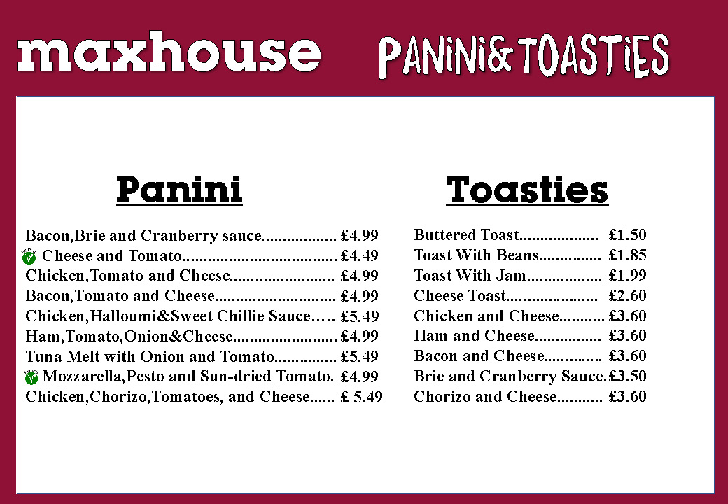Maxhouse Sandwich and Salad Bar Photo Menu 2