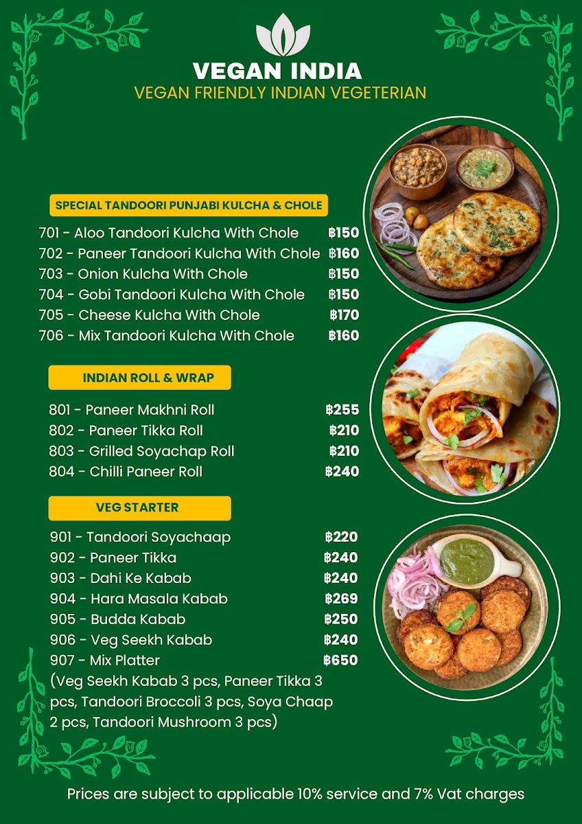 Vegan India - Pure Vegetarian Indian Restaurant Near MBK Mall Photo Menu 1