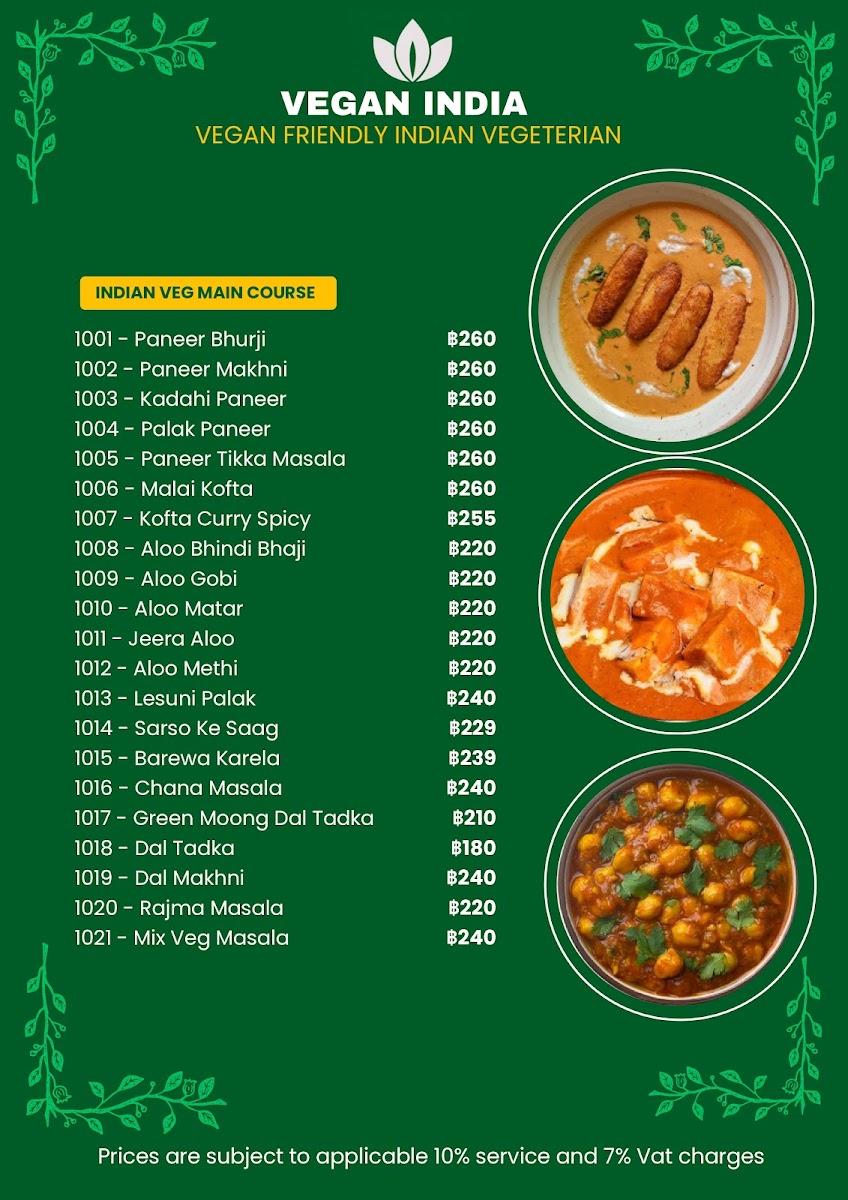 Vegan India - Pure Vegetarian Indian Restaurant Near MBK Mall Photo Menu 3