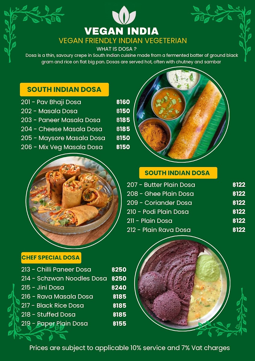 Vegan India - Pure Vegetarian Indian Restaurant Near MBK Mall Photo Menu 4