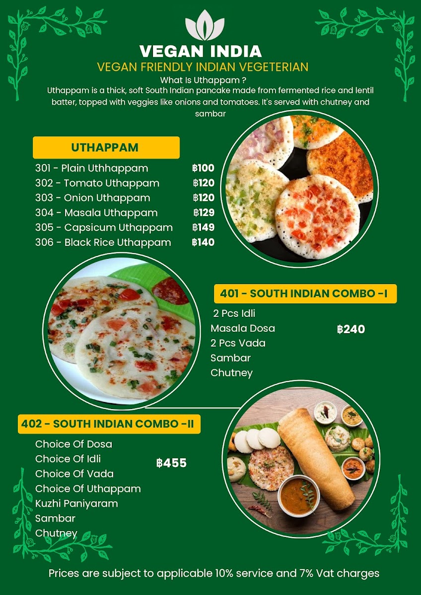 Vegan India - Pure Vegetarian Indian Restaurant Near MBK Mall Photo Menu 6