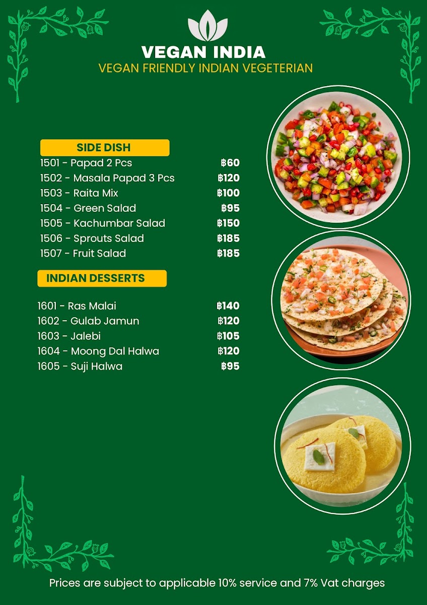 Vegan India - Pure Vegetarian Indian Restaurant Near MBK Mall Photo Menu 8