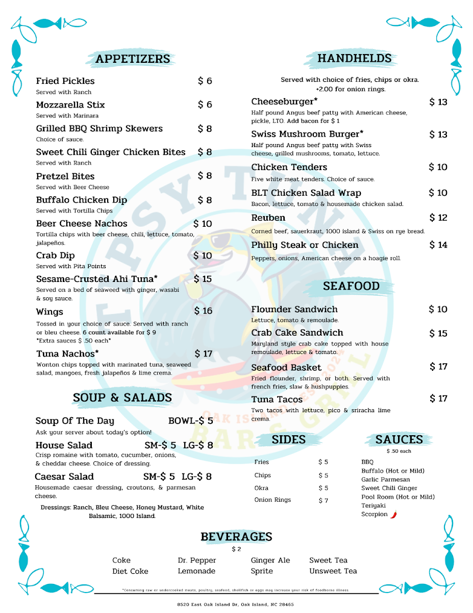 The Tipsy Tuna Bar & Grill Photo Menu 1