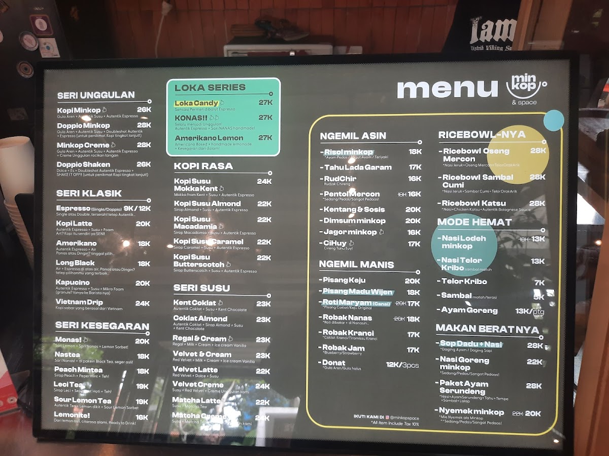 Minkop & Space Photo Menu 2