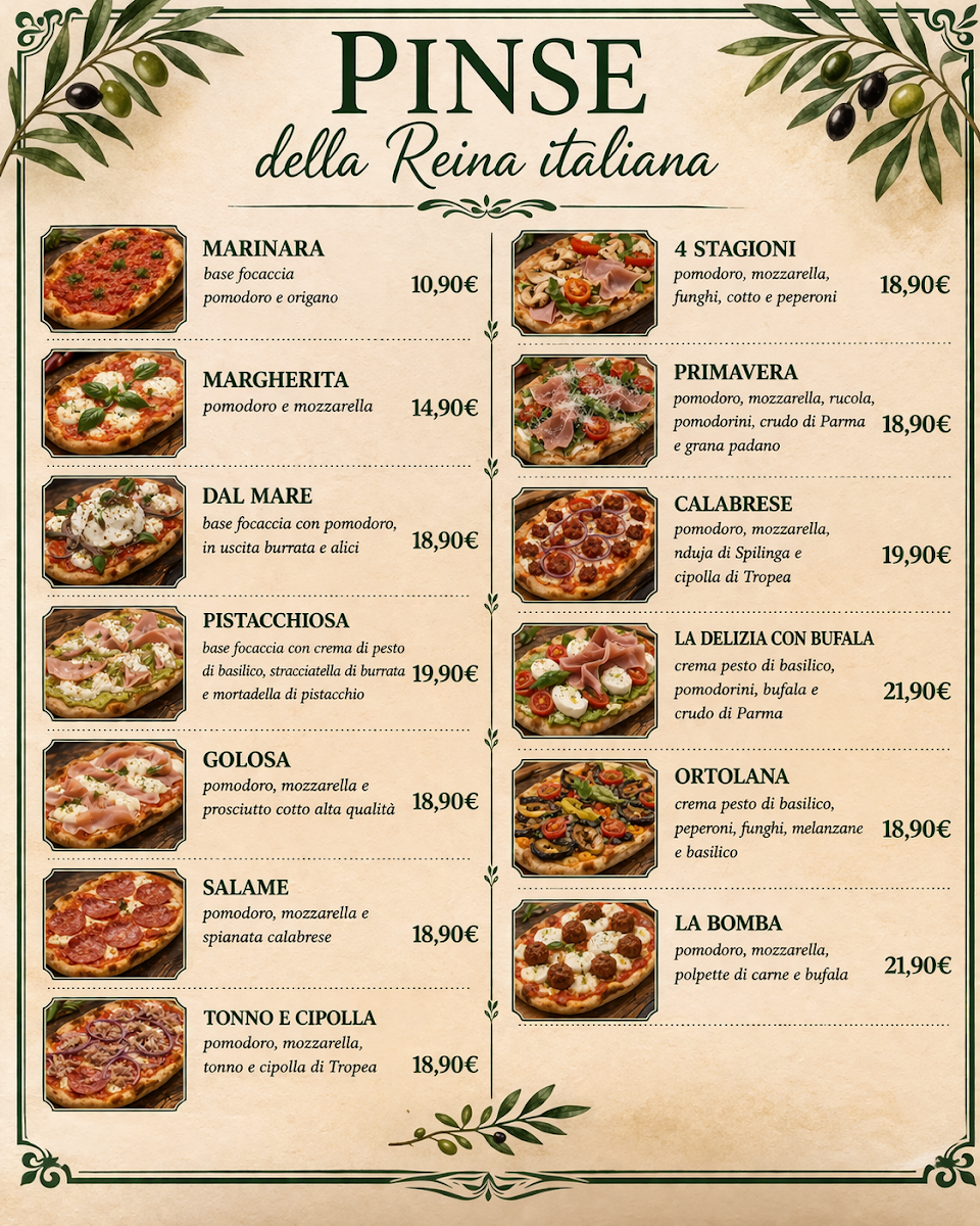 La reina italiana Photo Menu 2