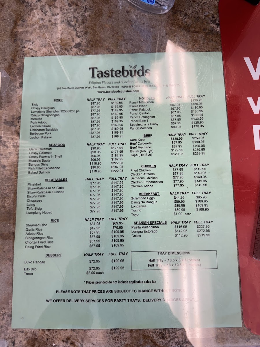 Tastebuds Lechon Photo Menu 1