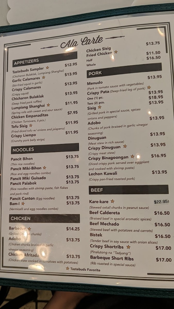 Tastebuds Lechon Photo Menu 5