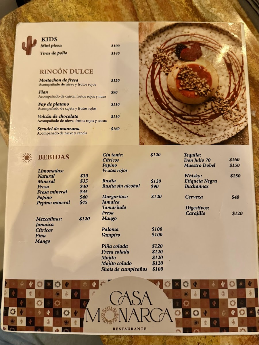 Casa Monarca Photo Menu 2