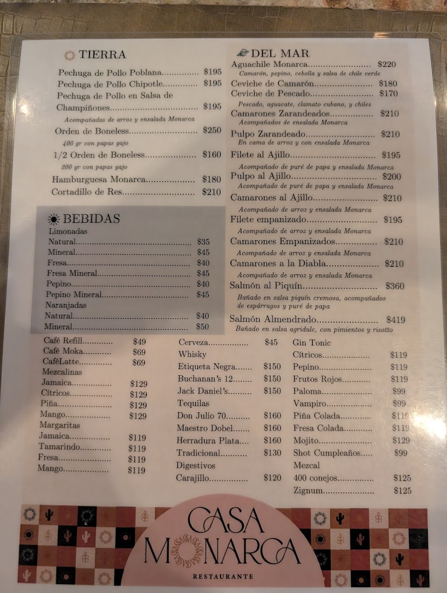 Casa Monarca Photo Menu 3