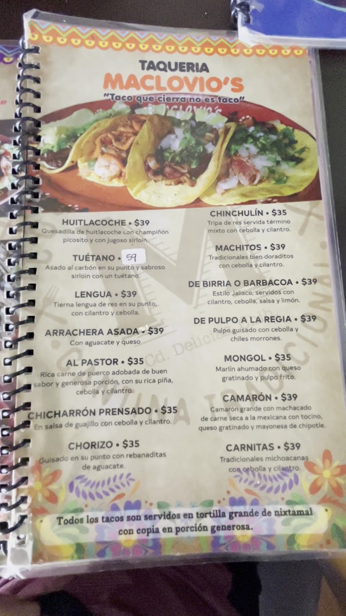 MACLOVIO’S RESTAURANT-BAR Photo Menu 1