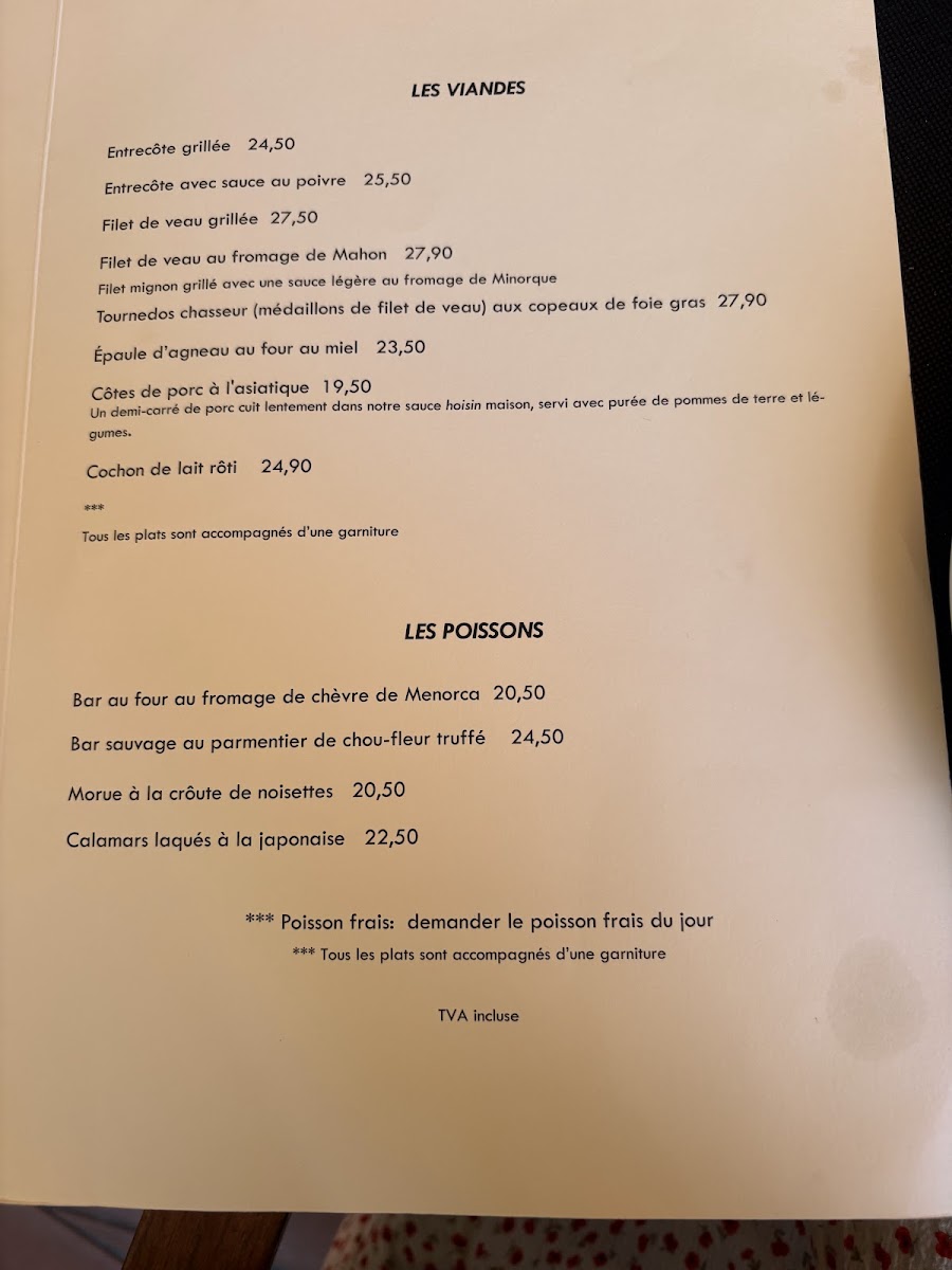 Restaurant Cala Mitjana Photo Menu 3