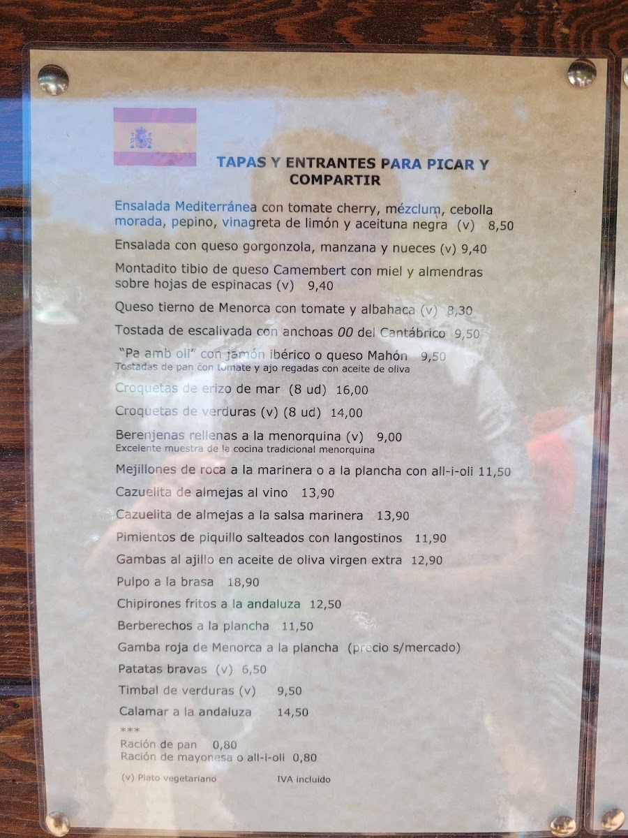 Restaurant Cala Mitjana Photo Menu 8