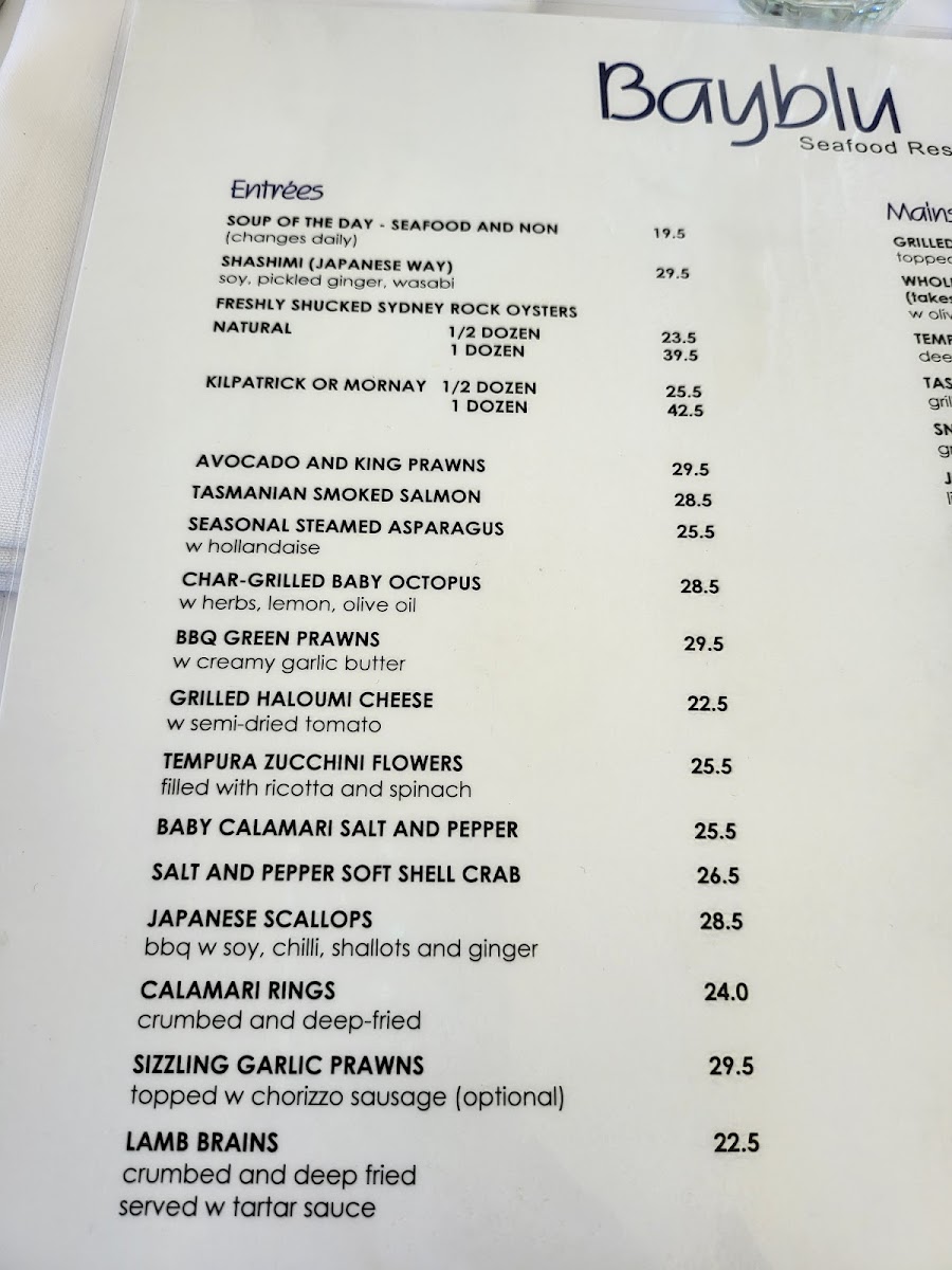 Bayblu Seafood Restaurant Photo Menu 4