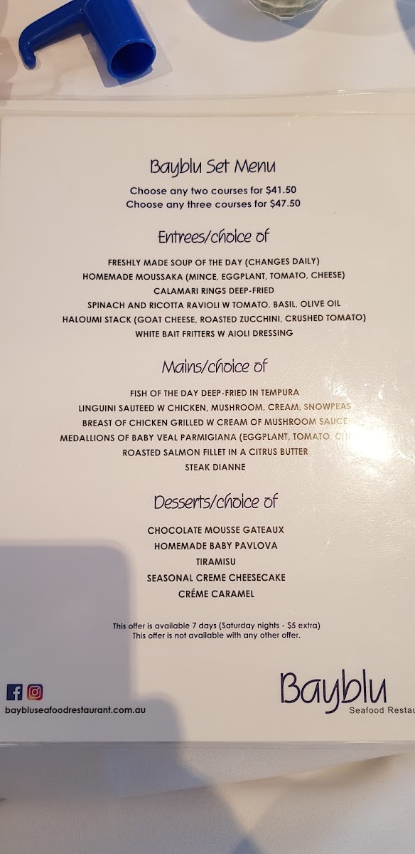 Bayblu Seafood Restaurant Photo Menu 8