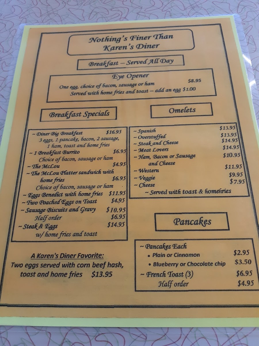 Karen's Main Street Diner Photo Menu 10