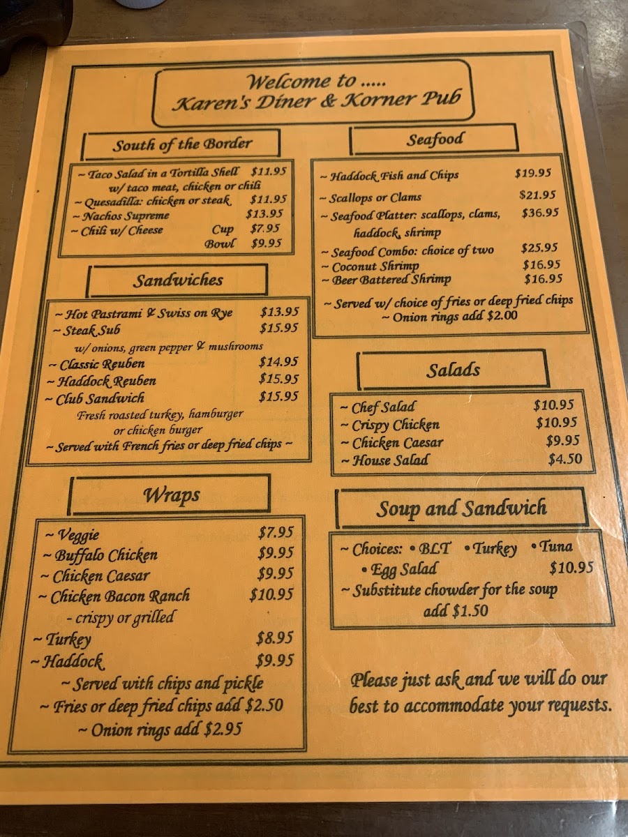 Karen's Main Street Diner Photo Menu 2