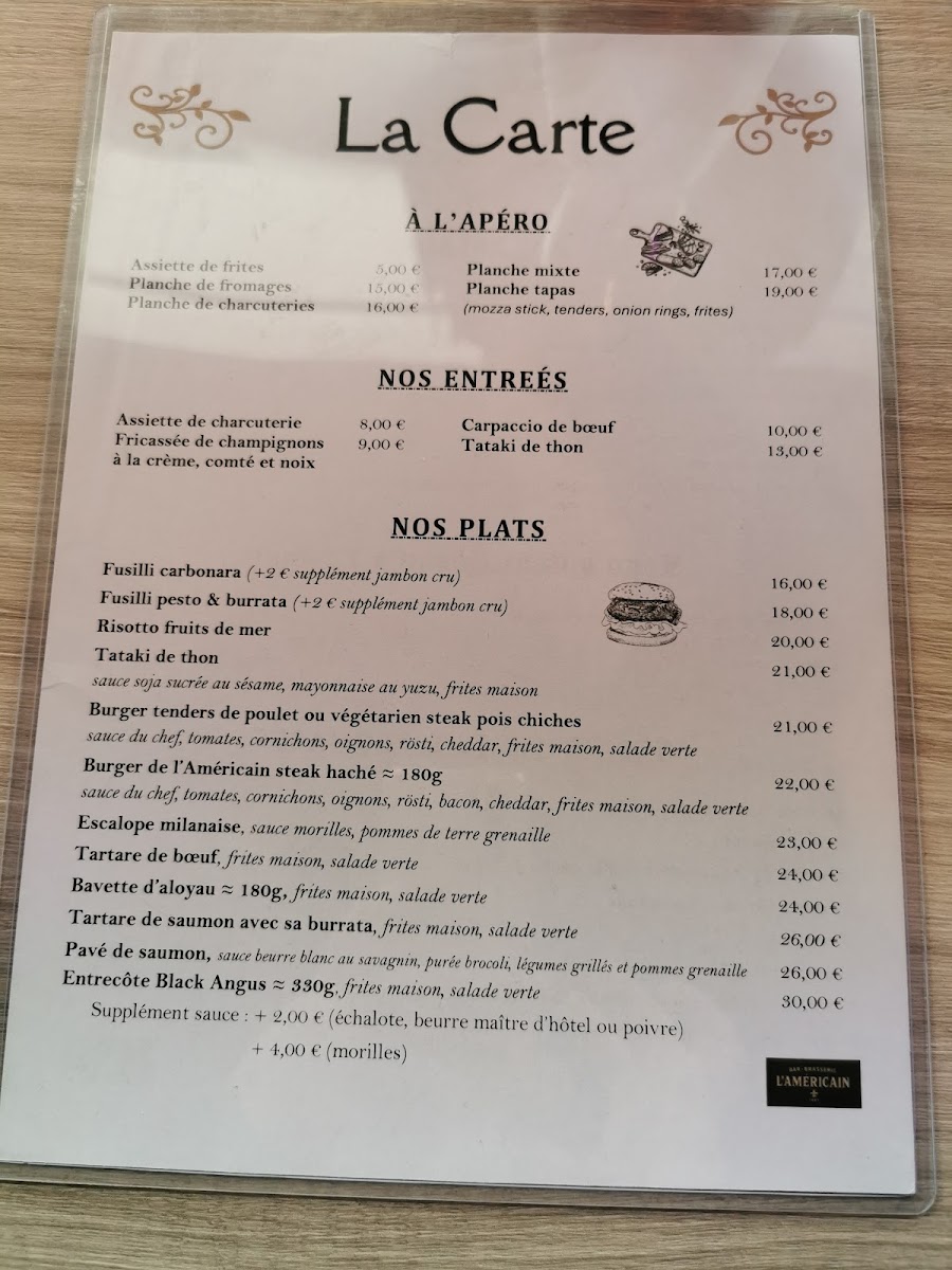 L’Americain Bar Brasserie Photo Menu 2