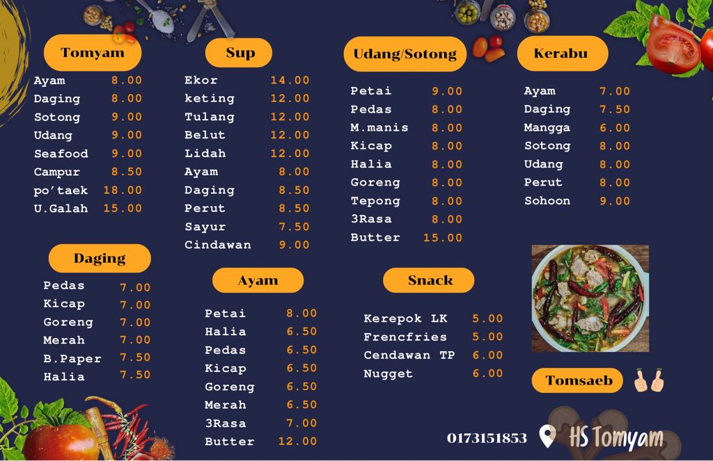 HS Tomyam Photo Menu 1