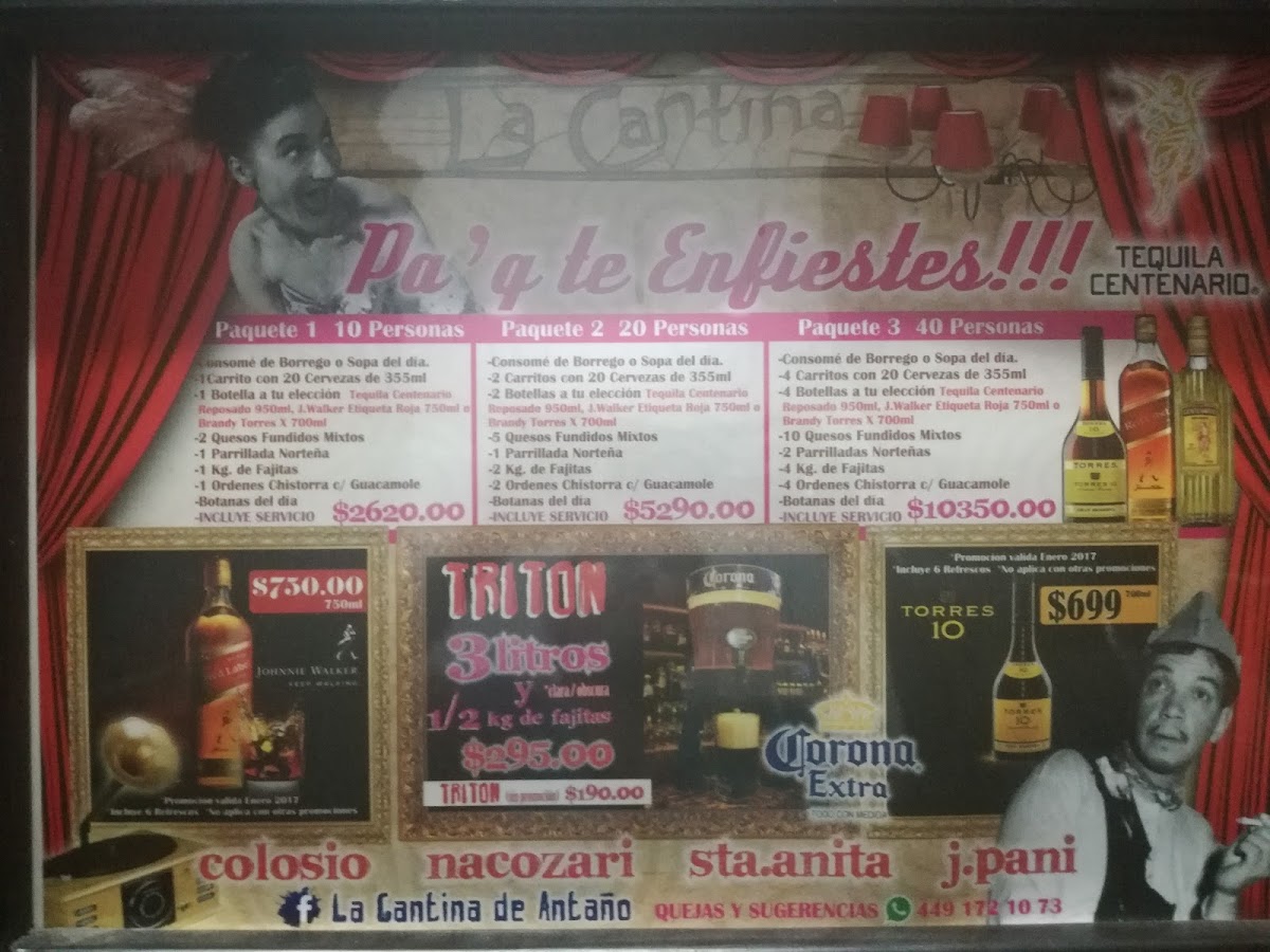La Cantina de Antaño Suc. Sta. Anita Photo Menu 4