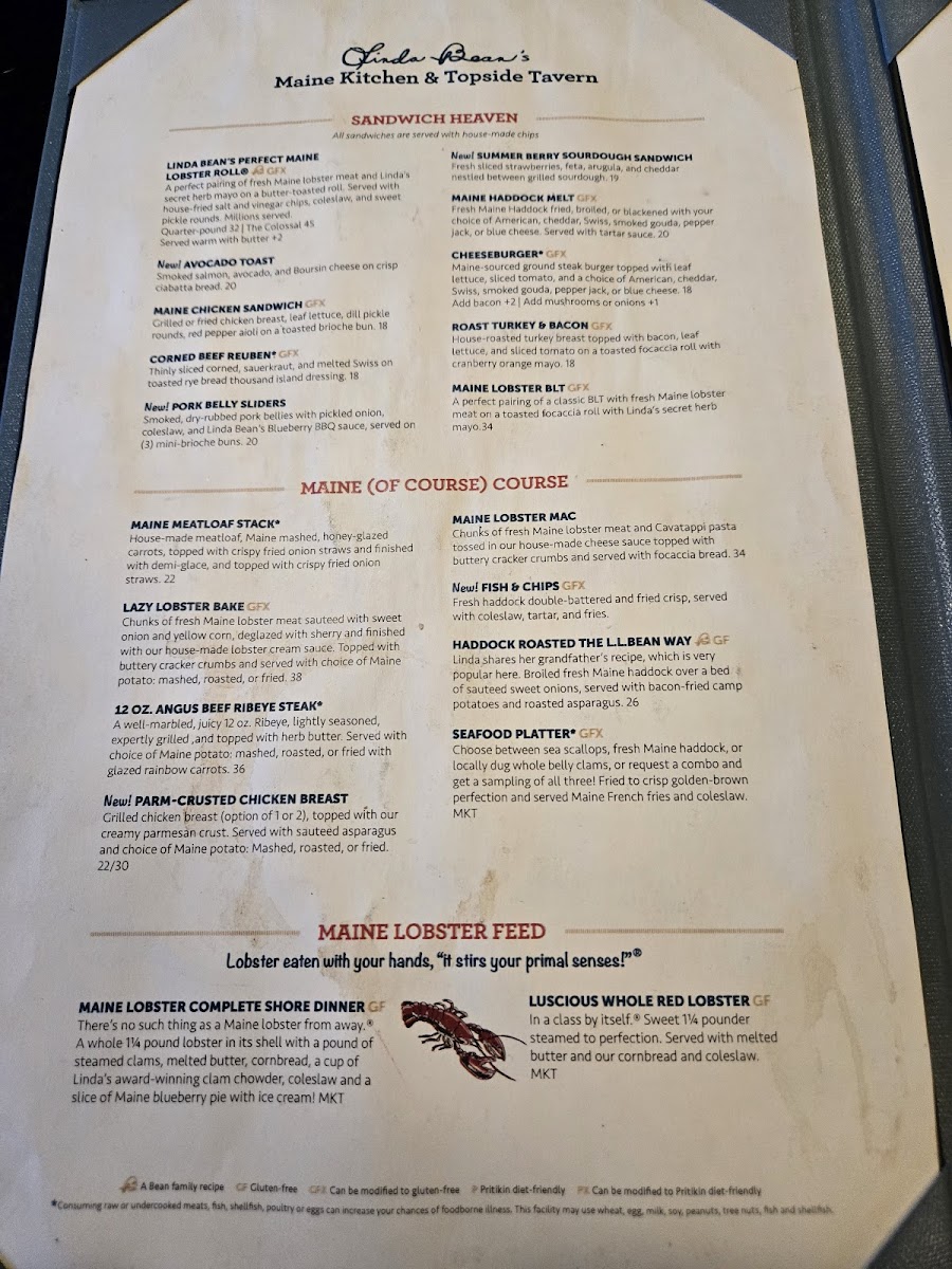 Linda Bean’s Maine Kitchen & Topside Tavern Photo Menu 4