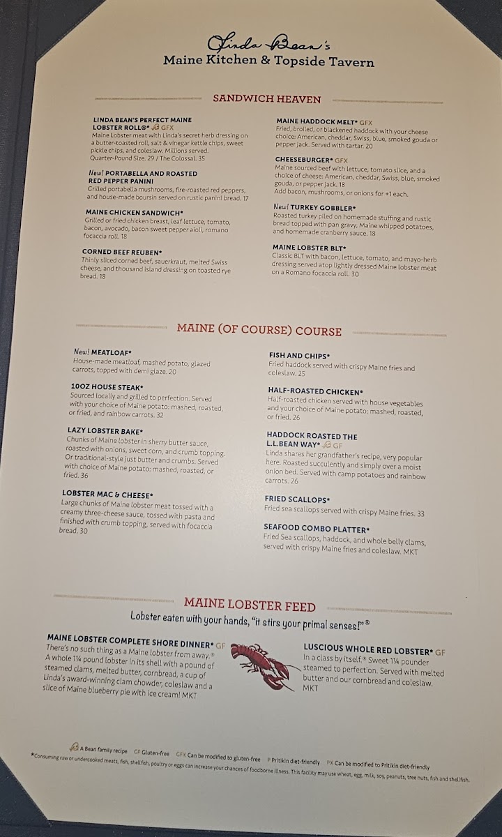 Linda Bean’s Maine Kitchen & Topside Tavern Photo Menu 7