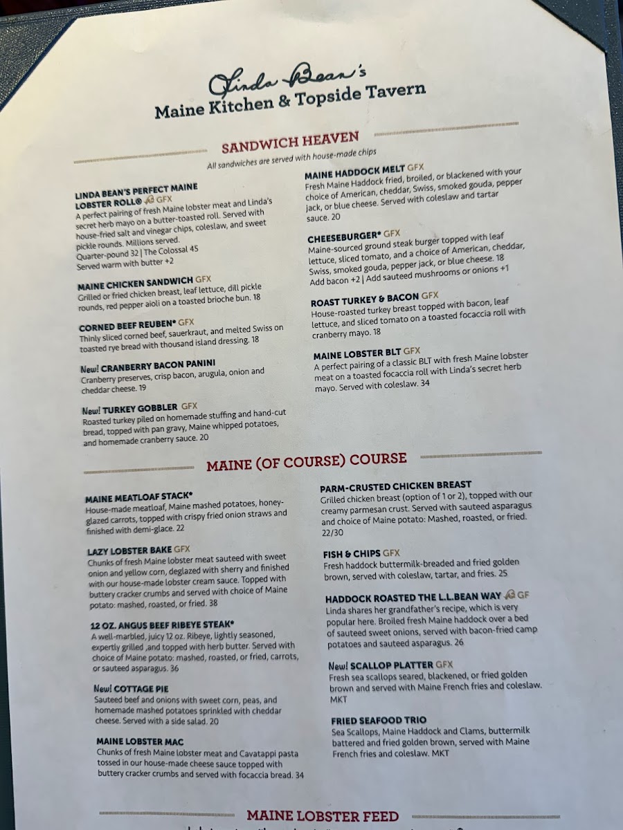 Linda Bean’s Maine Kitchen & Topside Tavern Photo Menu 8