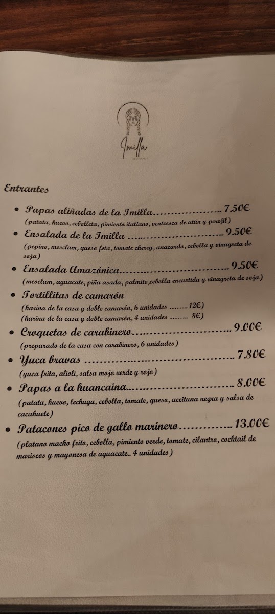 Restaurante IMILLA Photo Menu 2