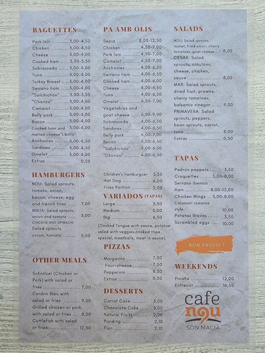 Cafè Nou Photo Menu 6