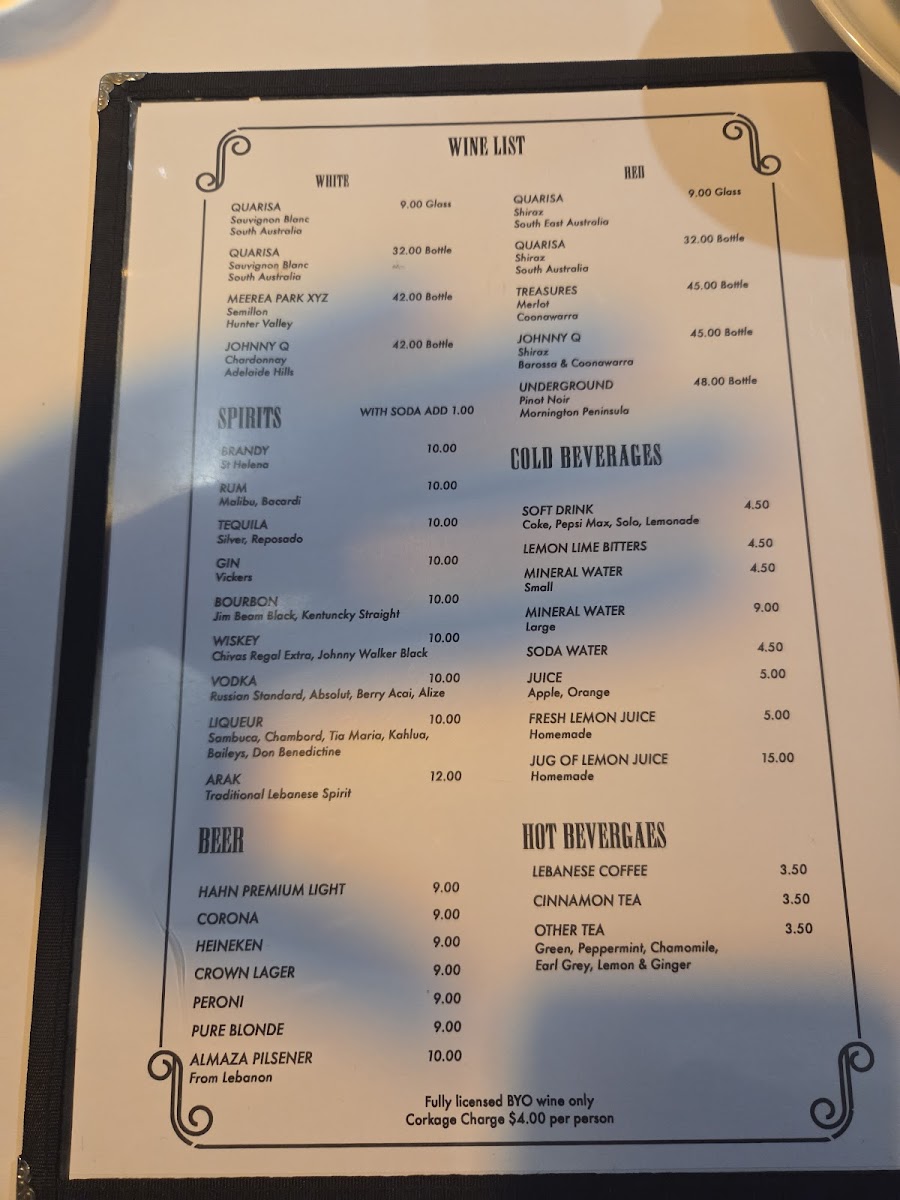 Wilson's Lebanese Restaurant Photo Menu 3