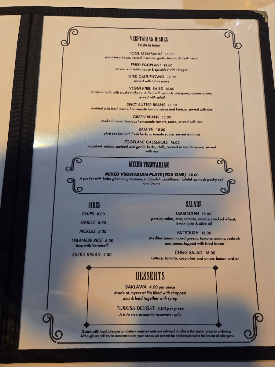 Wilson's Lebanese Restaurant Photo Menu 4