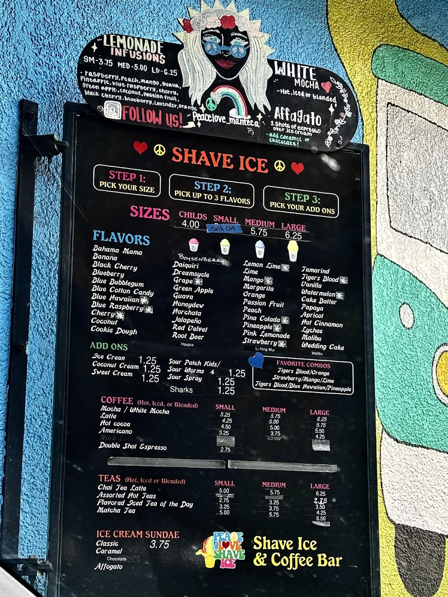 Peace Love Shave Ice Photo Menu 1
