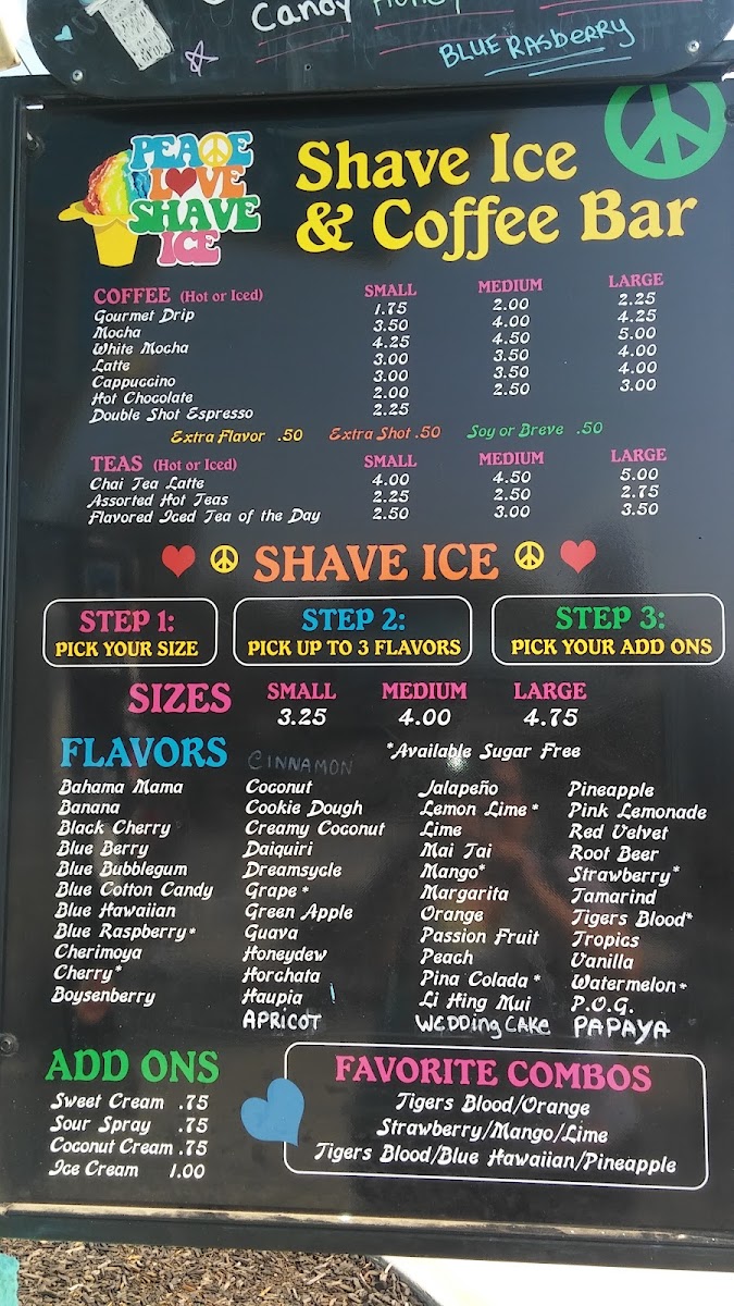 Peace Love Shave Ice Photo Menu 10
