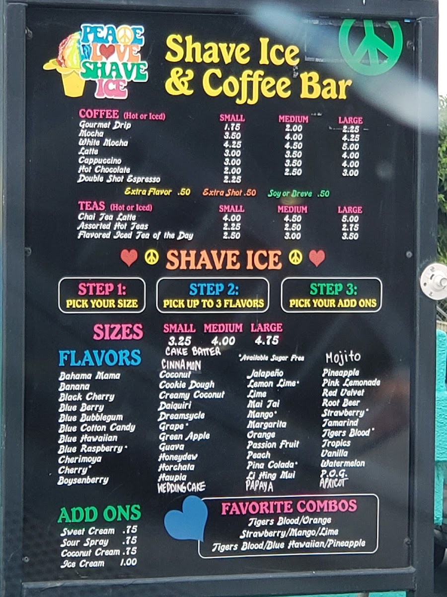 Peace Love Shave Ice Photo Menu 8