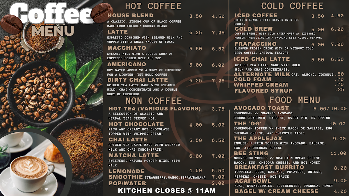 AppleJax Creations Coffee & Cafe Photo Menu 1