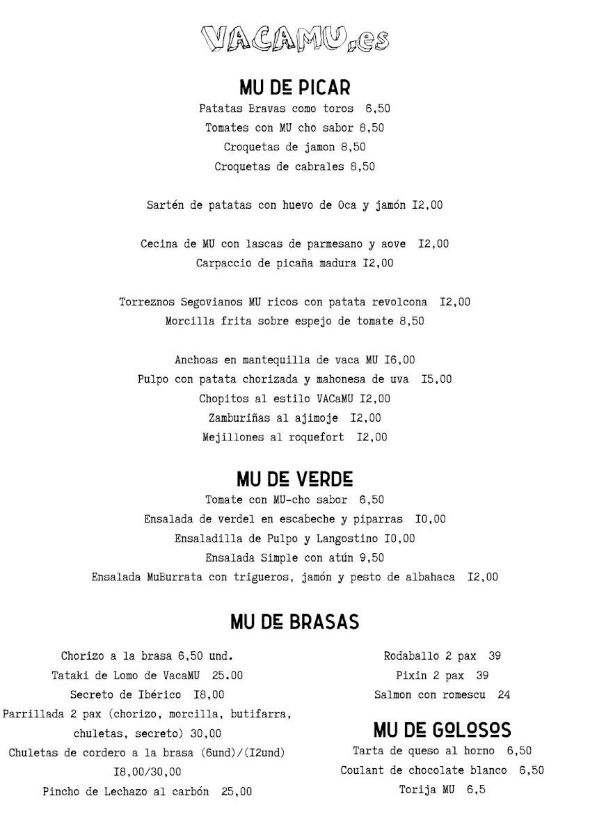 VACAMU Photo Menu 1