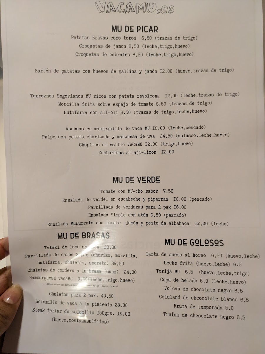 VACAMU Photo Menu 2