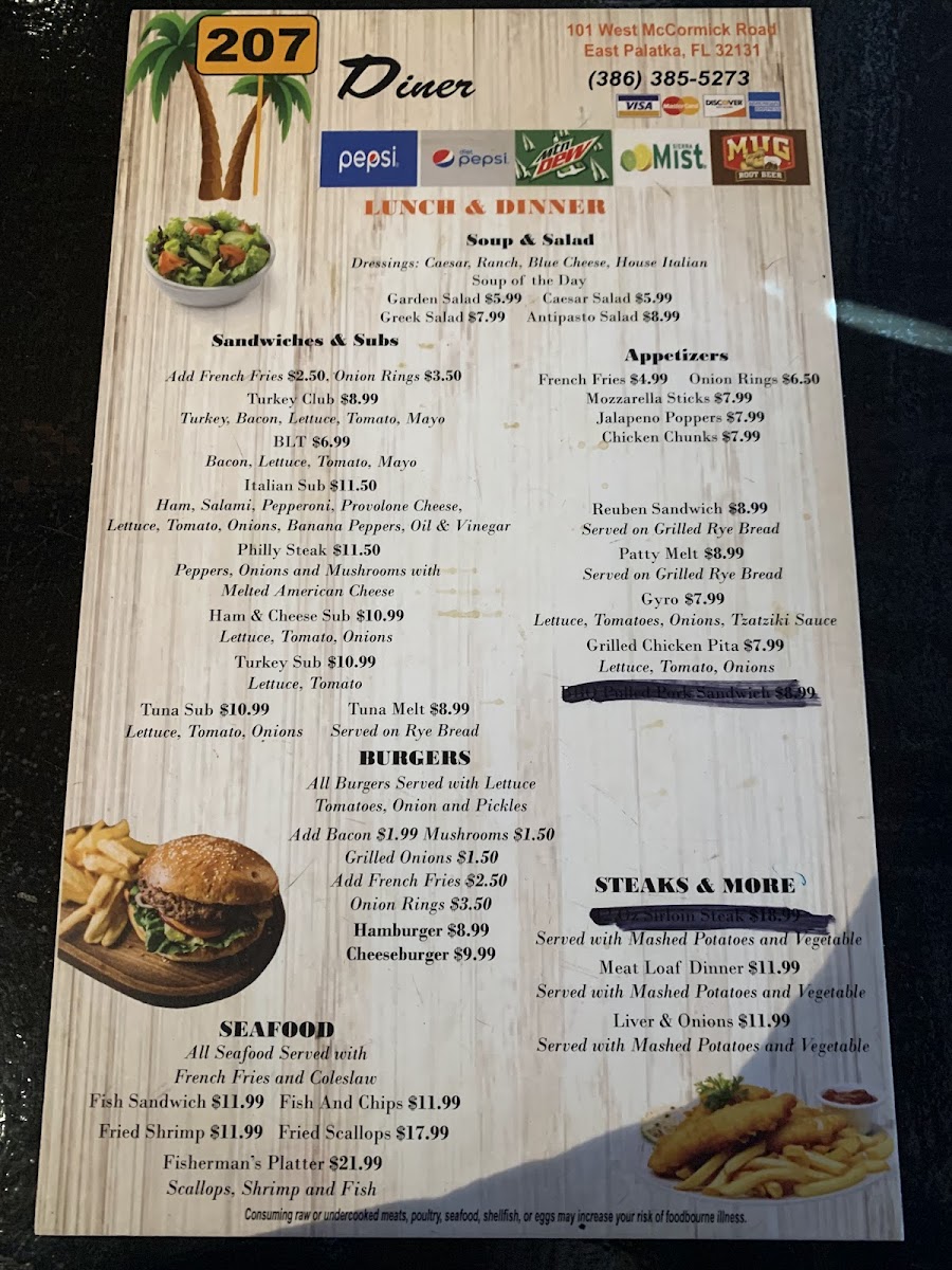 207 Diner Photo Menu 2