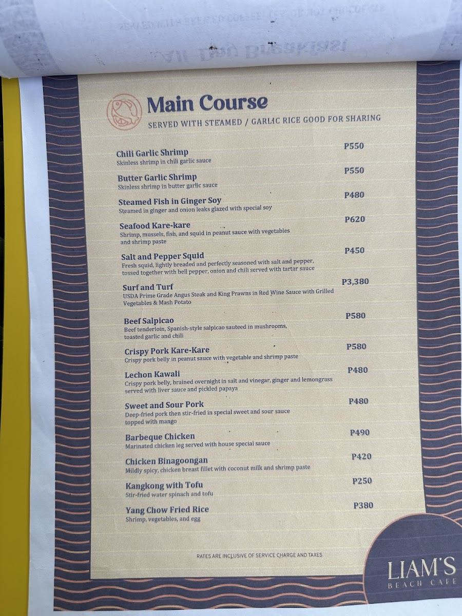 Liam's Beach Cafe Photo Menu 4