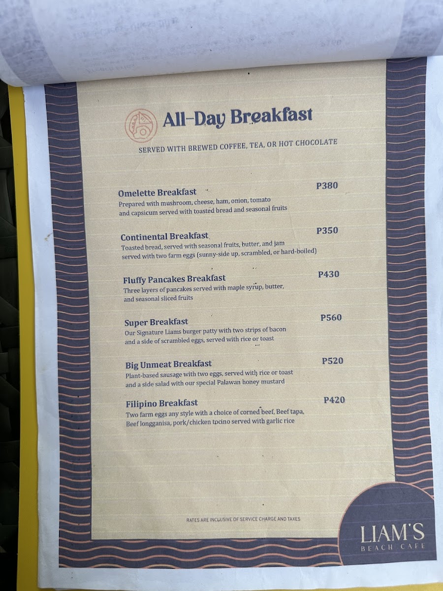Liam's Beach Cafe Photo Menu 6