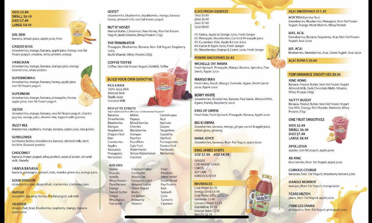 Mr. & Mrs. Smoothie Photo Menu 1