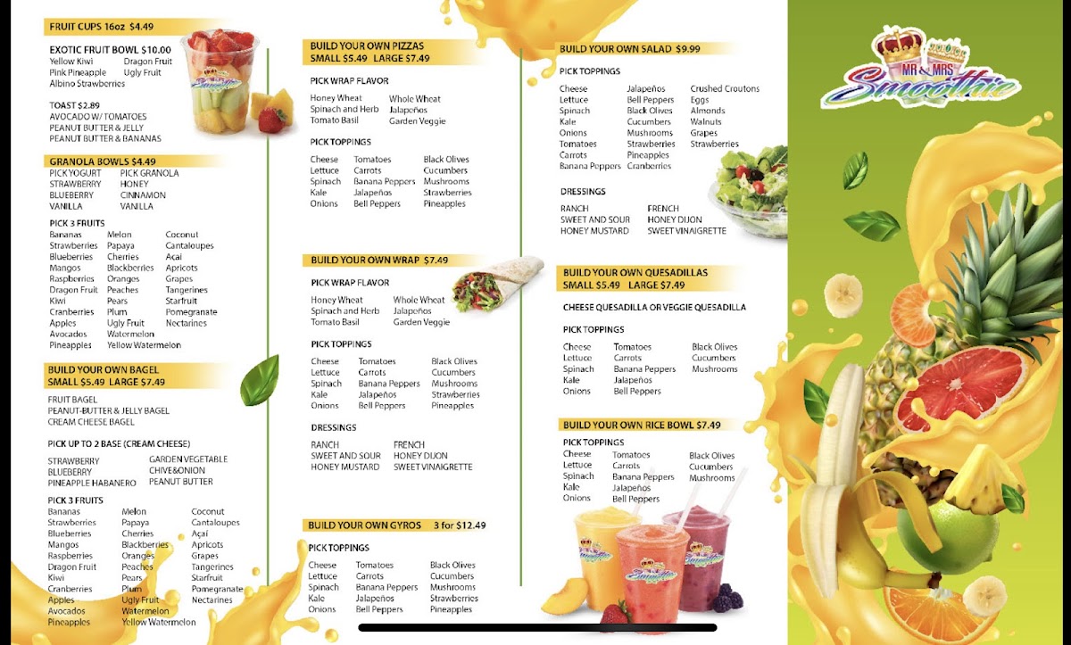 Mr. & Mrs. Smoothie Photo Menu 3