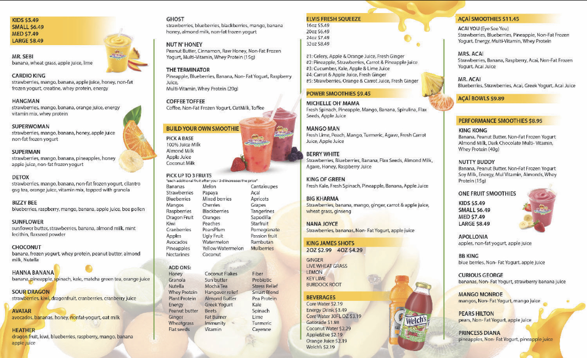 Mr. & Mrs. Smoothie Photo Menu 5