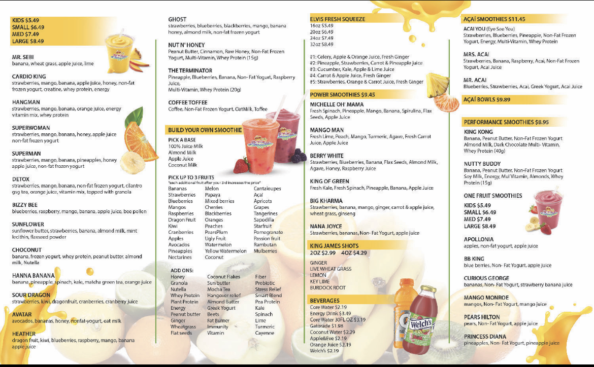 Mr. & Mrs. Smoothie Photo Menu 6