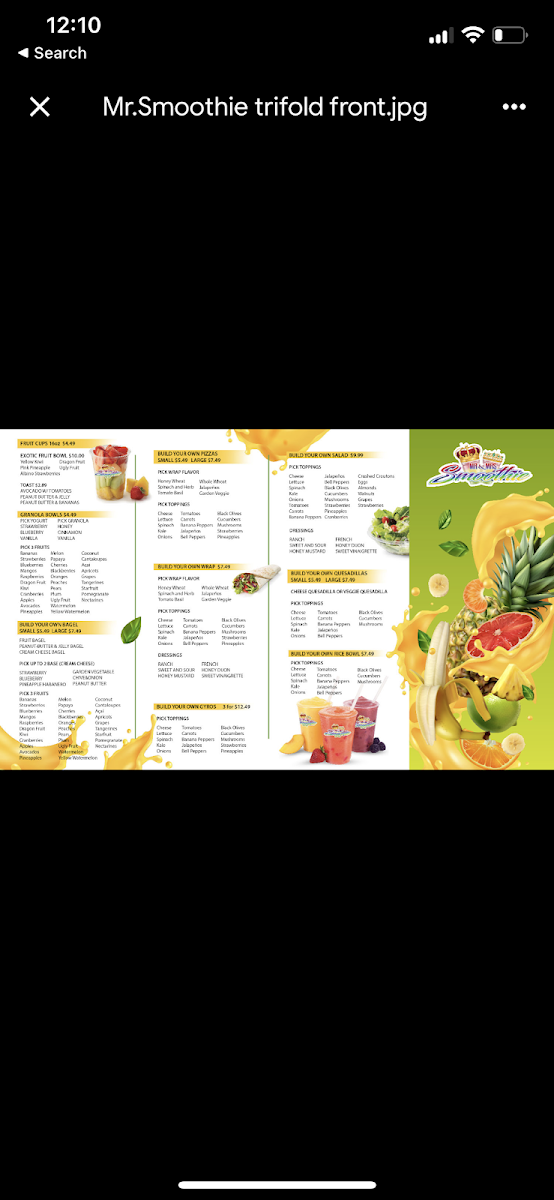 Mr. & Mrs. Smoothie Photo Menu 8